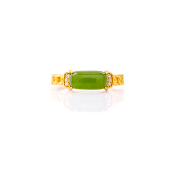 The gold-inlaid Hetian Jade ring