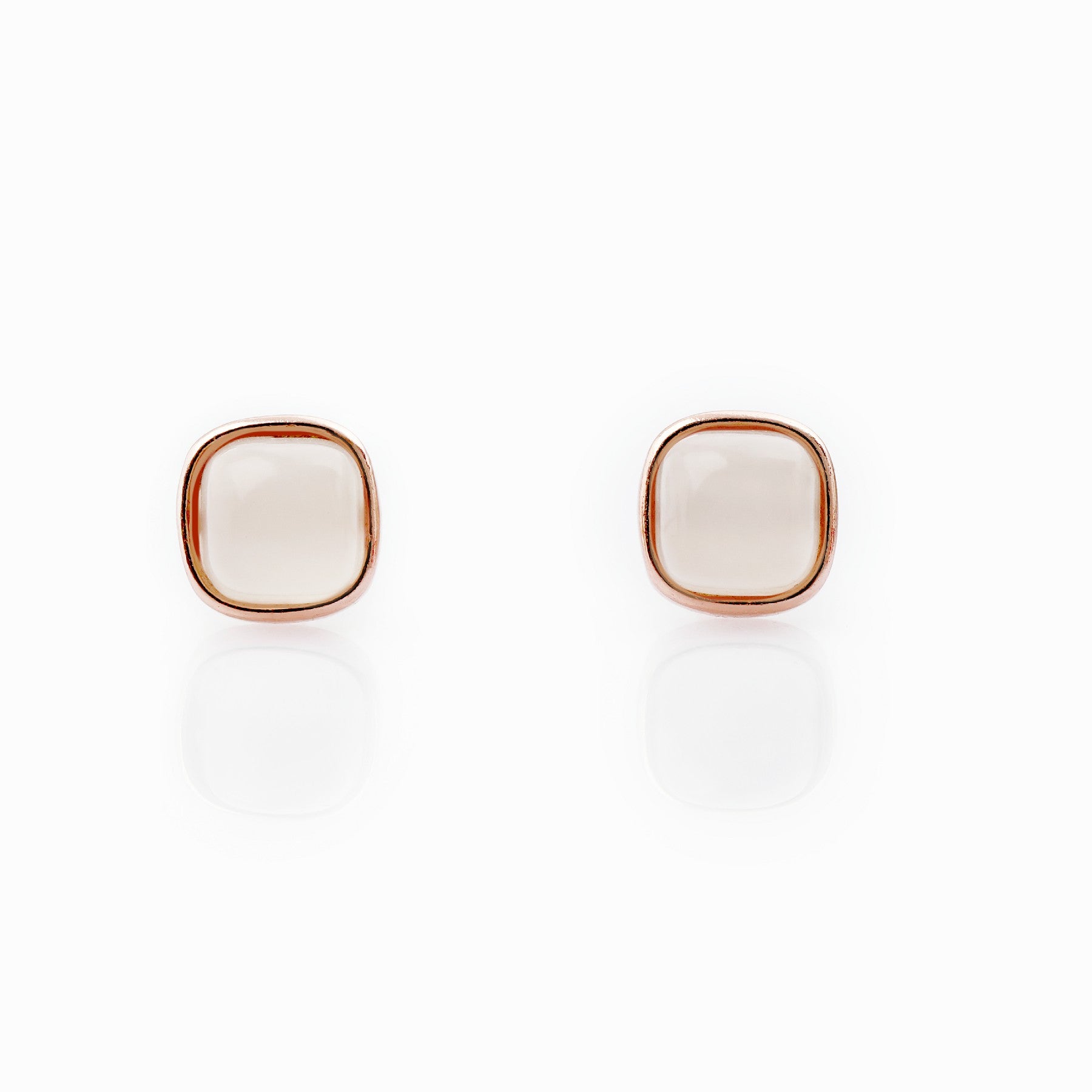 The square Hetian Jade earrings